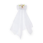 Load image into Gallery viewer, White Hair Bow with Veil Flower Embellishments One Piece
